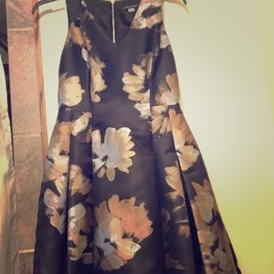Tommy Hilfiger Black Dress w/ Gold + Silver Flower